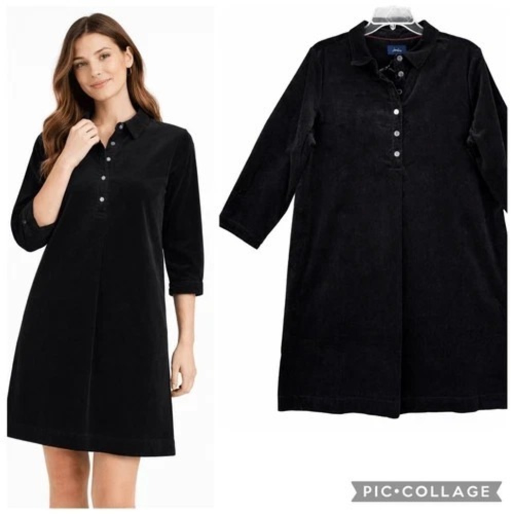 Joules‎ Women's Black Stella Pop Over Corduroy Dress  10